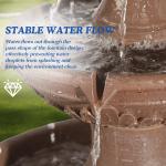 MAGIC UNION Outdoor Garden Water Fountains, 48.4" H Italian Style Fountains and Waterfalls Outside, 3-Tier Large Bubbler Cascading Indoor Floor Water Fountain Features with Pump for Home Yard Decor