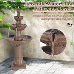 Haverchair Outdoor Pineapple Italian Water Fountain - 48.4" H Floor Bubbler Garden Waterfalls Fountain, 3 Tiered Cascading Freestanding Garden Fountain for Indoor, Yard, Lawn and Garden Décor
