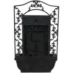 Sunnydaze French Lily Polystone Outdoor Solar Wall Fountain with Backup Battery, Lead Finish