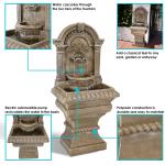 Sunnydaze Ornate Lavello Polyresin Outdoor Wall Water Fountain