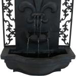 Sunnydaze French Lily Polystone Outdoor Solar Wall Fountain with Backup Battery, Lead Finish