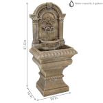 Sunnydaze Ornate Lavello Polyresin Outdoor Wall Water Fountain
