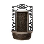 XBrand 30.31" H Stone/Black Polyresin and Metal Indoor Outdoor Wall Mounted Waterfall Fountain with Pump, Wall-Hanging Fountains, Water Fountain Décor, Wall Fountain