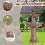 Haverchair Outdoor Pineapple Italian Water Fountain - 48.4" H Floor Bubbler Garden Waterfalls Fountain, 3 Tiered Cascading Freestanding Garden Fountain for Indoor, Yard, Lawn and Garden Décor