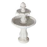 Christopher Knight Home 37.4"H 2-Tier Outdoor Fountain, Pedestal Cascading Water Feature, White