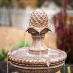 XBrand 39" 2-Tier Outdoor Freestanding Solar Water Fountain - Classic Design, Sand Stone Resin Bird Bath with Pump