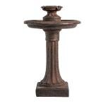 XBrand 28" Solar Water Fountain, 1-Tier, Outdoor Birdbath, Brown Resin, With Solar Panel, Solar Pump for Home Garden Yard Décor