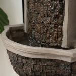 XBrand 30.31" H Stone/Black Polyresin and Metal Indoor Outdoor Wall Mounted Waterfall Fountain with Pump, Wall-Hanging Fountains, Water Fountain Décor, Wall Fountain