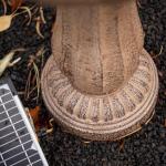 XBrand 39" 2-Tier Outdoor Freestanding Solar Water Fountain - Classic Design, Sand Stone Resin Bird Bath with Pump