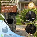 HOMEDIARY Outdoor Water Fountain, 23" H 5-Tier Cascading Waterfall Fountain with LED Lights & Adjustable Pump, Climbing Bears Water Feature with Natural Rock & Wood Finish for Patio, Backyard & Deck