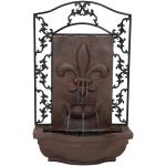 Sunnydaze French Lily Polystone Outdoor Solar Wall Fountain, Iron Finish