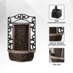 XBrand 30.31" H Stone/Black Polyresin and Metal Indoor Outdoor Wall Mounted Waterfall Fountain with Pump, Wall-Hanging Fountains, Water Fountain Décor, Wall Fountain