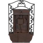 Sunnydaze French Lily Polystone Outdoor Solar Wall Fountain, Iron Finish