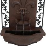 Sunnydaze French Lily Polystone Outdoor Solar Wall Fountain, Iron Finish