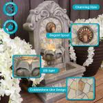 Sunnydaze Enchanting Estate Polyresin Outdoor Wall Water Fountain with Lights