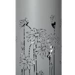 PUKNLY 30.71"H Light Gray Metal Leaf Cutout Outdoor Water Wall Fountain with LED Lights, Modern Waterfall Feature for Patio Garden Backyard Decor
