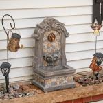 Sunnydaze Enchanting Estate Polyresin Outdoor Wall Water Fountain with Lights