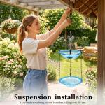 Grusce Hanging Solar Bird Bath Fountain, Solar Power Outdoor Water Fountain with Cascading Water Decorative for Garden Yard Patio