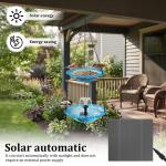 Grusce Hanging Solar Bird Bath Fountain, Solar Power Outdoor Water Fountain with Cascading Water Decorative for Garden Yard Patio