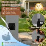 HOMEDIARY 23.3" H Outdoor Water Fountain, 5-Tier Cascading Bowls Waterfall Fountain with LED Lights & Adjustable Pump, Garden Water Feature, Modern Concrete Finish for Patio, Backyard and Home Décor