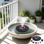 Honmine Solar Powered Spout Outdoor Courtyard, Plum Blossom Shape Fountain with 5 Nozzles, 1 Adapter for Swimming Pool, Bathroom, and Landscaping