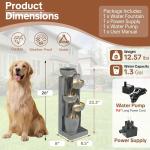 HOMEDIARY 23.3" H Outdoor Water Fountain, 5-Tier Cascading Bowls Waterfall Fountain with LED Lights & Adjustable Pump, Garden Water Feature, Modern Concrete Finish for Patio, Backyard and Home Décor