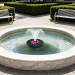 Honmine Solar Powered Spout Outdoor Courtyard, Plum Blossom Shape Fountain with 5 Nozzles, 1 Adapter for Swimming Pool, Bathroom, and Landscaping