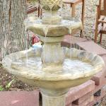 Sunnydaze 45" 2-Tier Arcade Solar Outdoor Water Fountain with LED - Earth