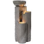 Bowl and Pillar 34 1/2" High Large Modern Zen Outdoor Decor Faux Stone Floor Fountain with Light LED Outside