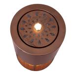 20" Metal Outdoor Water Fountain with LED Lights, Modern Candle Style Cutout Water Feature for Patio Garden Backyard Decor, Brown