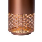 20" Metal Outdoor Water Fountain with LED Lights, Modern Candle Style Cutout Water Feature for Patio Garden Backyard Decor, Brown
