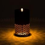 20" Metal Outdoor Water Fountain with LED Lights, Modern Candle Style Cutout Water Feature for Patio Garden Backyard Decor, Brown