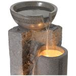 Bowl and Pillar 34 1/2" High Large Modern Zen Outdoor Decor Faux Stone Floor Fountain with Light LED Outside