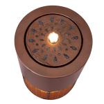 20.87"H Brown Metal Outdoor Water Fountain with LED Lights, Modern Freestanding Candle Style Cutout Water Feature for Patio Backyard Garden Home Decor