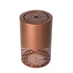 20.87"H Brown Metal Outdoor Water Fountain with LED Lights, Modern Freestanding Candle Style Cutout Water Feature for Patio Backyard Garden Home Decor