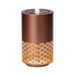20.87H Brown Metal Cutout Outdoor Water Fountain with LED Lights Modern Freestanding Candle Style Water Feature for Patio Backyard Garden