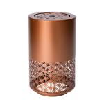 20.87H Brown Metal Cutout Outdoor Water Fountain with LED Lights Modern Freestanding Candle Style Water Feature for Patio Backyard Garden