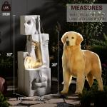 Haeng Hand Crafted Weather Resistant Floor Fountain with Light