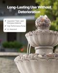 VEVOR Outdoor Water Fountain, 36.5 in Height Fountain and Waterfall, 2-Tier Floor Standing Rock Base Style Fiberglass and Resin Fountains with Pump, for Outdoor Indoor Garden, Home, Patio & Backyard