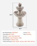 VEVOR Outdoor Water Fountain, 36.5 in Height Fountain and Waterfall, 2-Tier Floor Standing Rock Base Style Fiberglass and Resin Fountains with Pump, for Outdoor Indoor Garden, Home, Patio & Backyard
