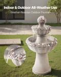 VEVOR Outdoor Water Fountain, 36.5 in Height Fountain and Waterfall, 2-Tier Floor Standing Rock Base Style Fiberglass and Resin Fountains with Pump, for Outdoor Indoor Garden, Home, Patio & Backyard