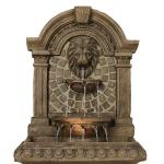 Royal Lions Head 51" High Large Italian Outdoor Decor Faux Stone Floor Fountain with Light Outside Garden Patio