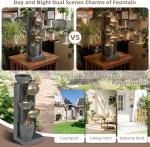 EPICOZY 23.3" Tall 5-Tier Cascading Bowl Outdoor Water Fountain, Modern Garden Waterfall Fountain with 4 LED Lights, Floor-Standing Resin Water Feature for Patio, Yard, Deck, House, Home Décor