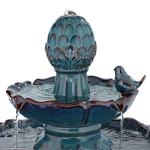 Bathing Bird 28 1/4" High Large Asian Outdoor Decor Turquoise Ceramic Floor Fountain 2-Tier Outside Garden Patio
