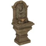 Royal Lions Head 51" High Large Italian Outdoor Decor Faux Stone Floor Fountain with Light Outside Garden Patio