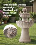 VEVOR Outdoor Water Fountain, 36.5 in Height Fountain and Waterfall, 2-Tier Floor Standing Rock Base Style Fiberglass and Resin Fountains with Pump, for Outdoor Indoor Garden, Home, Patio & Backyard
