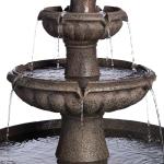 Rendaux 43" High Large Italian Outdoor Decor Gray Faux Stone Floor Fountain with Light LED 3-Tier Outside