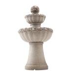 VEVOR Outdoor Water Fountain, 36.5 in Height Fountain and Waterfall, 2-Tier Floor Standing Rock Base Style Fiberglass and Resin Fountains with Pump, for Outdoor Indoor Garden, Home, Patio & Backyard