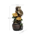 LuxenHome Sunflower and Owl 2.3-Feet Tall Outdoor Polyresin Fountain with Lights