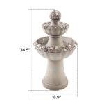VEVOR Outdoor Water Fountain, 36.5 in Height Fountain and Waterfall, 2-Tier Floor Standing Rock Base Style Fiberglass and Resin Fountains with Pump, for Outdoor Indoor Garden, Home, Patio & Backyard